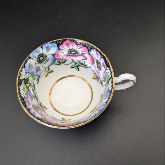Taylor & Kent Bone China Teacup England Art Deco Floral Gold Trim Vintage - Picture 4 of 13